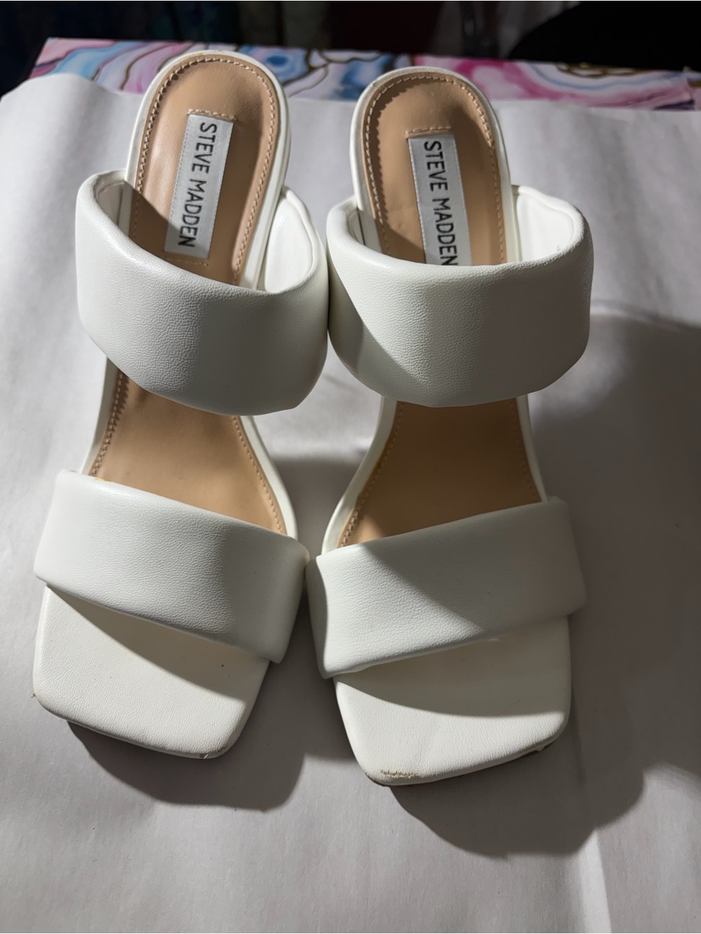 Steve Madden White Size 9 festival feminine Padded Double-Strap Heels